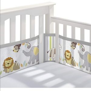 Safari zoo crib liner anti-bumper